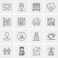 16 iconos universales de negocios vector ilustración de icono creativo para usar en proyectos relacionados con la web y dispositivos móviles