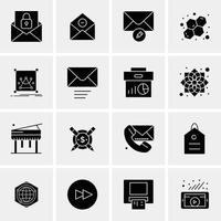 16 iconos universales de negocios vector ilustración de icono creativo para usar en proyectos relacionados con la web y dispositivos móviles