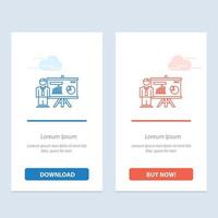 Presentation Office University Professor   Blue and Red Download and Buy Now web Widget Card Template vector