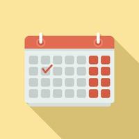 Purchasing manager calendar icon, flat style vector