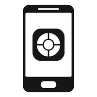 Smartphone remote control icon, simple style vector