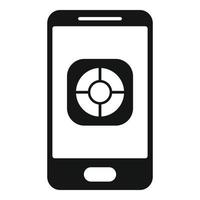 Smartphone remote control icon, simple style vector