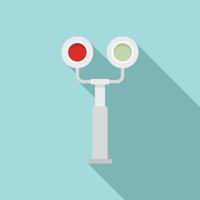 Railroad traffic lights icon, flat style vector