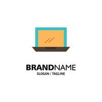 Computer Desktop Device Hardware Pc Business Logo Template Flat Color vector