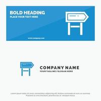 Direction Board Location Motivation SOlid Icon Website Banner and Business Logo Template vector