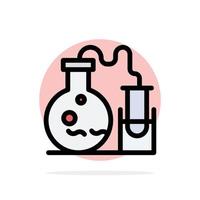 Tube Flask Lab Science Abstract Circle Background Flat color Icon vector