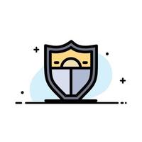Shield Security Motivation  Business Flat Line Filled Icon Vector Banner Template