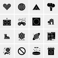 16 iconos universales de negocios vector ilustración de icono creativo para usar en proyectos relacionados con la web y dispositivos móviles