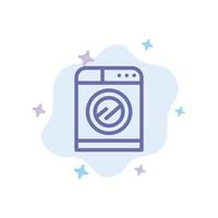 Machine Technology Washing Washing Blue Icon on Abstract Cloud Background vector