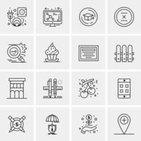 16 Business Universal Icons Vector Creative Icon Illustration to use in web and Mobile Related project