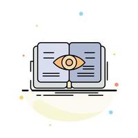 knowledge book eye view growth Flat Color Icon Vector