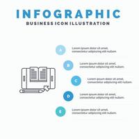 Application File Smartphone Tablet Transfer Line icon with 5 steps presentation infographics Background vector