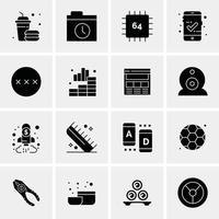 16 iconos universales de negocios vector ilustración de icono creativo para usar en proyectos relacionados con la web y dispositivos móviles