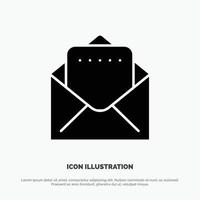 Document Mail solid Glyph Icon vector