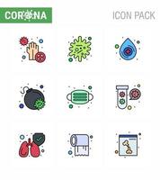 conjunto de iconos de prevención de coronavirus 2019ncov covid19 infección facial médica ataque de virus coronavirus viral 2019nov elementos de diseño de vectores de enfermedad