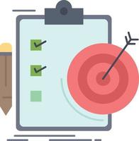 goals report analytics target achievement Flat Color Icon Vector