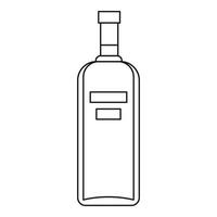 icono de botella de vodka, estilo de contorno vector