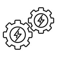 Gear wheel energy icon, outline style vector