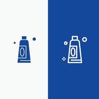 Cream Cleaning Clean Line and Glyph Solid icon Blue banner Line and Glyph Solid icon Blue banner vector