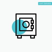 Locker Lock User turquoise highlight circle point Vector icon