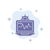 Laptop Computer Setting Computing Blue Icon on Abstract Cloud Background vector