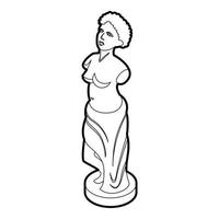 icono de estatua en estilo de esquema vector