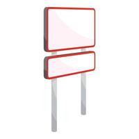 Rectangular road sign icon, cartoon style vector