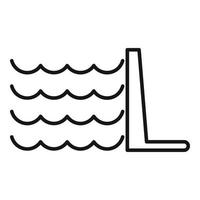 Water energy icon, outline style vector