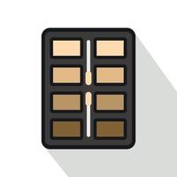 icono de paleta de maquillaje de tono marrón, estilo plano vector