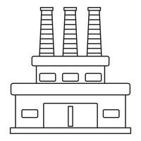 gran icono de refinería de petróleo, estilo de contorno vector