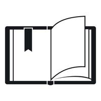 Open book icon, simple style vector