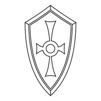 Shield icon, outline style vector