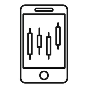 Trader smartphone icon, outline style vector