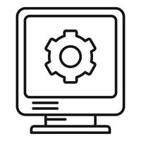 Fix pc system icon, outline style vector