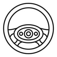 Shape steering wheel icon, outline style vector