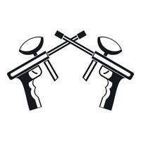 icono de pistolas de paintball, estilo simple vector