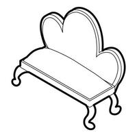 Retro sofa icon, outline style vector