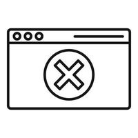 Web page access denied icon, outline style vector