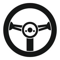 Steering wheel icon, simple style vector