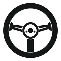 Steering wheel icon, simple style vector