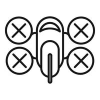 Drone air vehicle icon, outline style vector