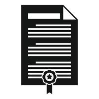 Attestation document icon, simple style vector