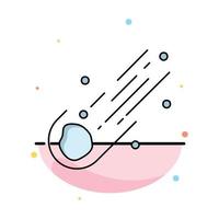 Asteroid astronomy meteor space comet Flat Color Icon Vector