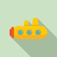 icono de juguete submarino, estilo plano vector