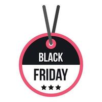 Black Friday sale tag icon, flat style vector
