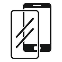 Device protect glass icon, simple style vector