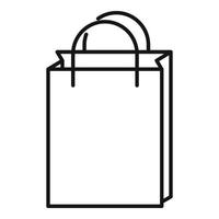 icono de bolsa de papel, estilo de esquema vector