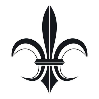 Lily heraldic emblem icon, simple style