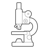 Microscope icon, outline style vector