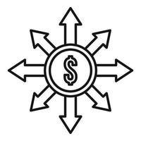 Debt restructuring icon, outline style vector